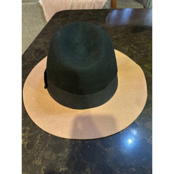 Chicos Womens Wool Colorblock Bucket Hat Black Tan Camel Fedora New 570241651